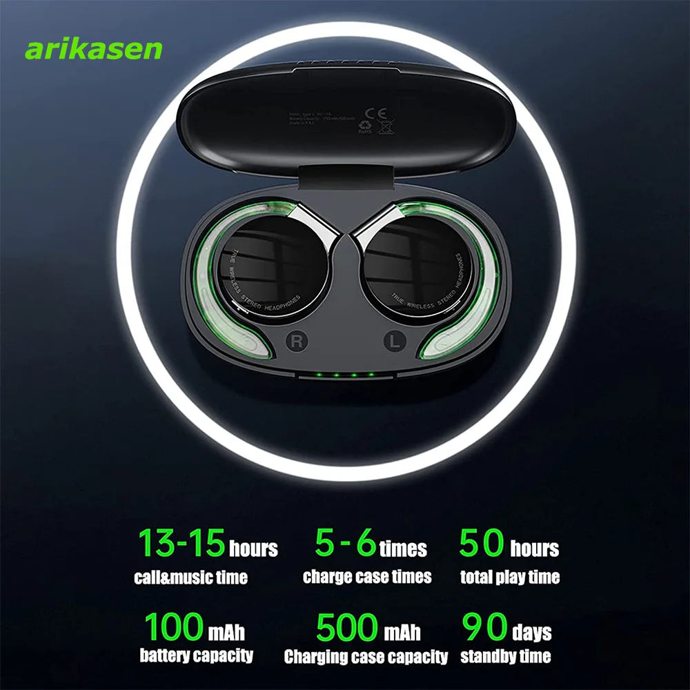 Revolutionary Open Ear Bluetooth Headphones - Perfect for Sports and Workouts with Noise Cancelling and Long Battery Life
