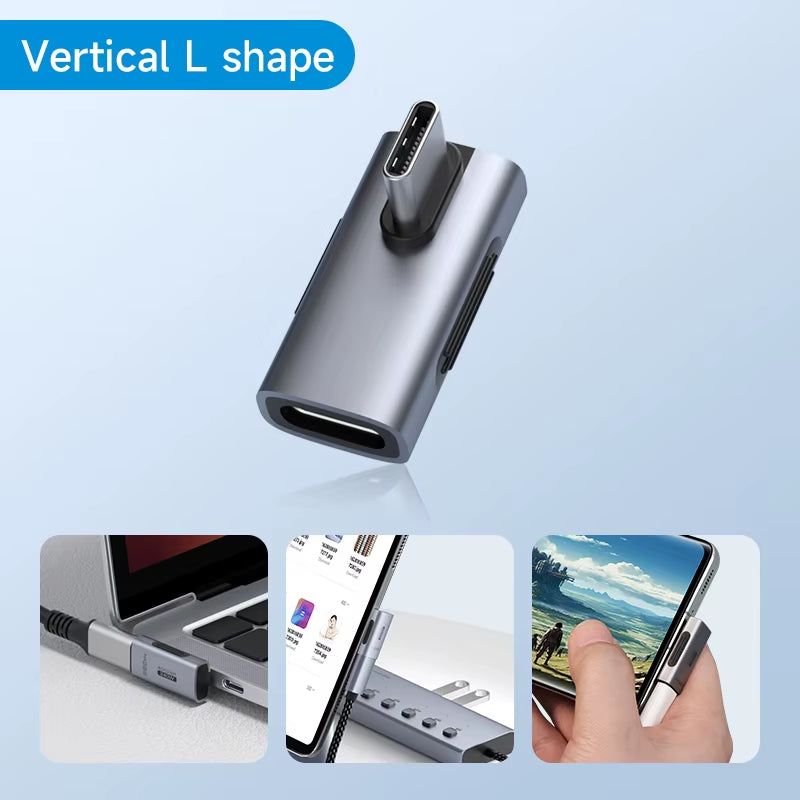 Experience Lightning-Fast Connectivity with the 240W USB C to C Adapter – 40Gbps, 8K 60Hz, 90 Degree Converter for Thunderbolt 4/3, MacBook, and iPhone 17 Pro!