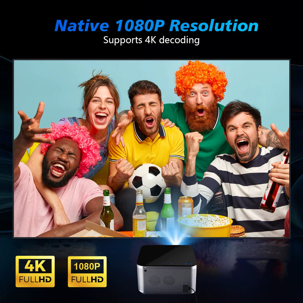 Transform Your Home Theater with the Android 11 4K Smart Projector - 580 ANSI Lumens, Full HD 1920x1080P, WiFi6 & BT5.0, Voice Control, Ultimate Viewing Experience