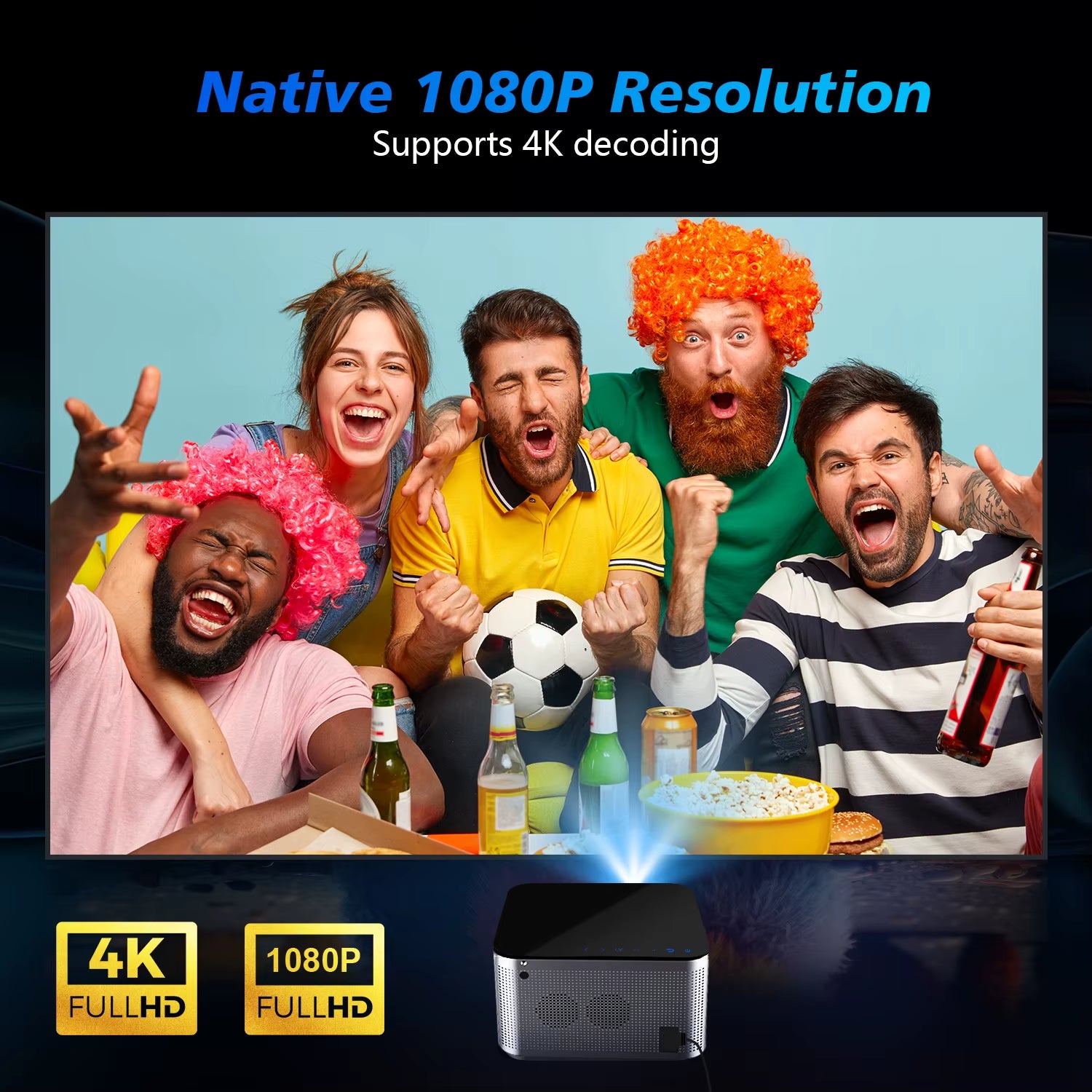 Transform Your Home Theater with the Android 11 4K Smart Projector - 580 ANSI Lumens, Full HD 1920x1080P, WiFi6 & BT5.0, Voice Control, Ultimate Viewing Experience