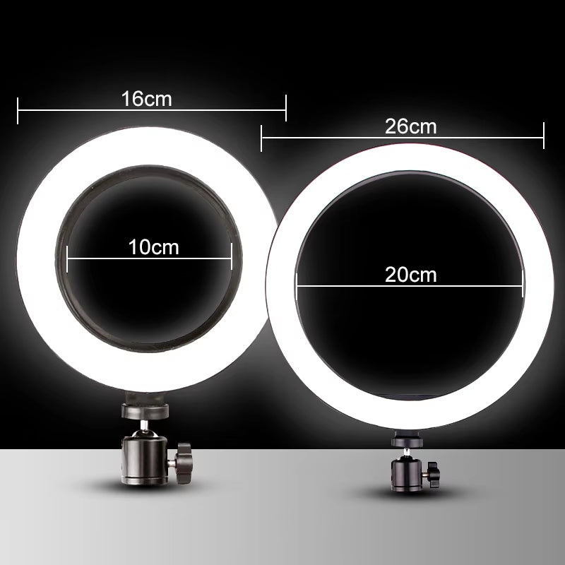 Illuminate Your Beauty with the 26CM Dimmable LED Selfie Ring Light - Perfect for Live Streaming, Makeup, and Photography!
