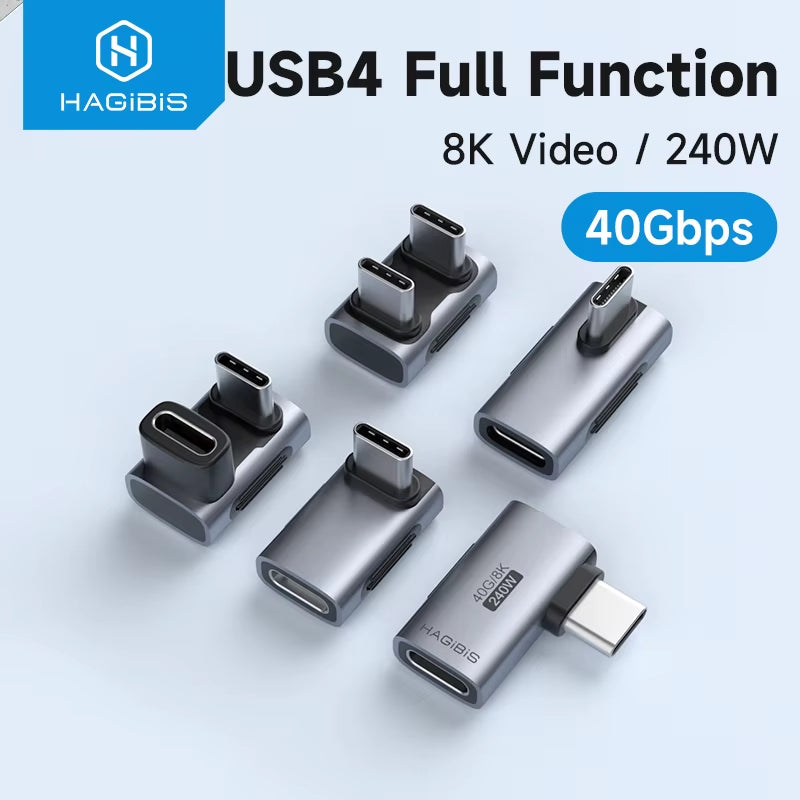 Experience Lightning-Fast Connectivity with the 240W USB C to C Adapter – 40Gbps, 8K 60Hz, 90 Degree Converter for Thunderbolt 4/3, MacBook, and iPhone 17 Pro!